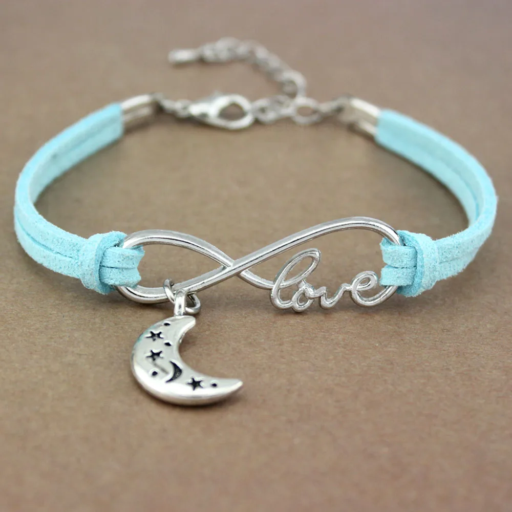 Браслеты унисекс из сплава украшения в виде Луны звезды крыльев пера ключа знака