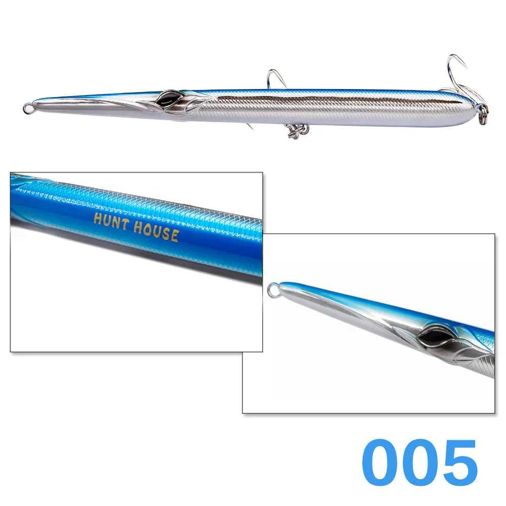 005 Hunthouse stylo 210 рыболовные приманки карандаш 205 мм 31/36 г длинный Литой карандаш stickbaits плавающий оседающая на дно приманка игла красивый - Цвет: 005