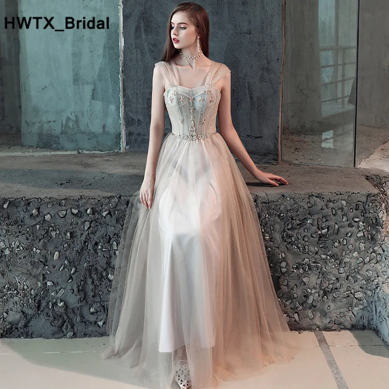 Элегантные платья подружки невесты с бусинами 2018 торжественное длинное