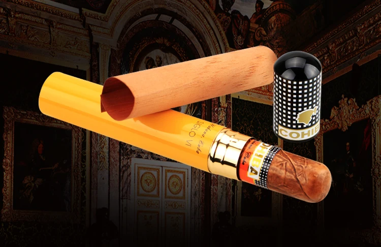 COHIBA довольно гаджет портативный Siglo VI алюминий путешествия дерево кедра с подкладкой упаковка сигары трубки Чехол держатель на заказ Мини-хьюмидор