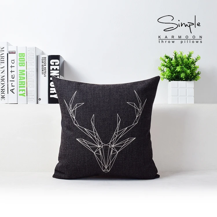 Nordic Геометрические Олень наволочка с сердечками Подушка Шам Home Decor подушки