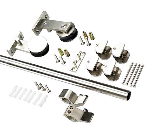 170cm single kit DIYHD 5FT-13FT нержавеющая сталь Топ крепление раздвижные двери сарая трек Легкое крепление сарай шкаф деревянный комплект оборудования - Цвет: 170cm single kit