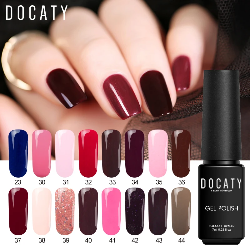 Docaty гель лаки 24 чистый Цвета лак для ногтей Uv Gel постоянный эмаль и светодиодные