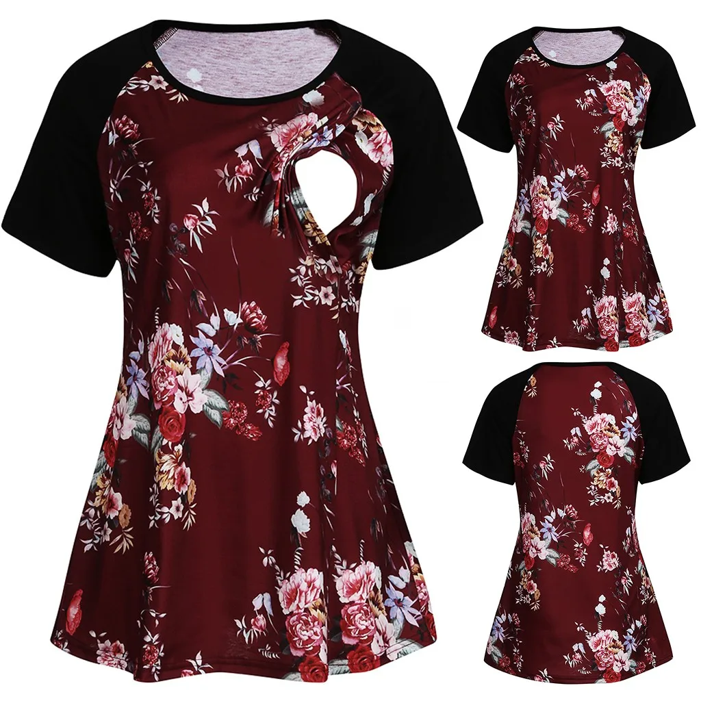 Женская футболка с короткими рукавами для грудного вскармливания | Мать и