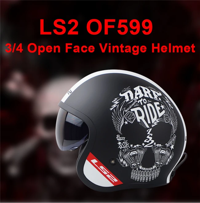 LS2 OF599 винтажный мотоциклетный шлем для женщин и мужчин с открытым лицом Ретро Скутер Мото шлем с солнцезащитным покрытием мото rbike шлемы Vespa