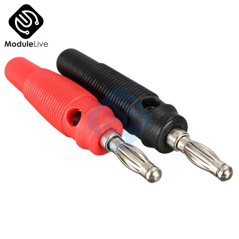 2 шт. никелированный паяльный динамик Банановый штекер аудио разъем красный