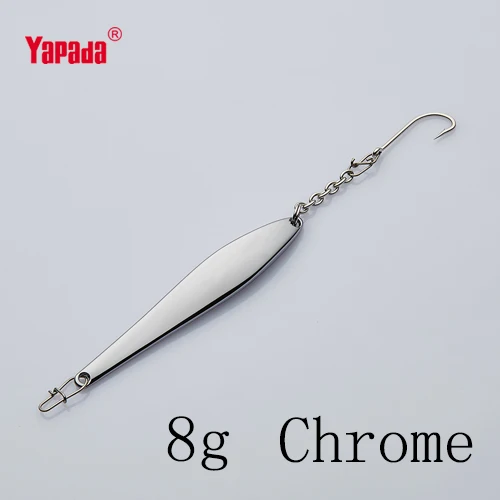 Chrome 8g YAPADA, для подледной рыбалки, 506 язык, 8 г, 66 мм, многоцветный, один крючок, металлическая ложка, рыболовные приманки - Цвет: Chrome 8g