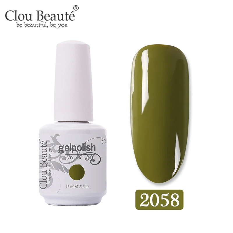 2058 Clou Beaute Gel Nail Polish Top UV LED Gel Nail Art Varnish Hybrid Gel Polish Semi Permanent Vernis Gellak Glitter Gel Lacquer - Цвет: 2058