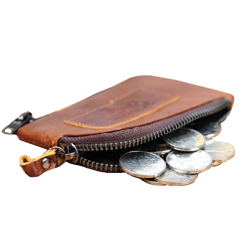 Винтажные мужские кошельки SYNARA на молнии кошелек из 100% вощеной натуральной кожи