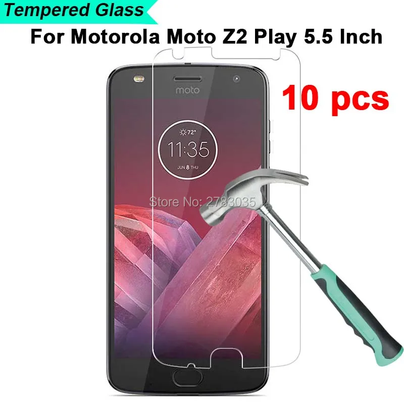 

10 шт./лот для Motorola Moto Z2 Play 5,5 дюйма, новинка, твердость 9H, ультратонкое закаленное 2.5D стекло, Защитная пленка для экрана