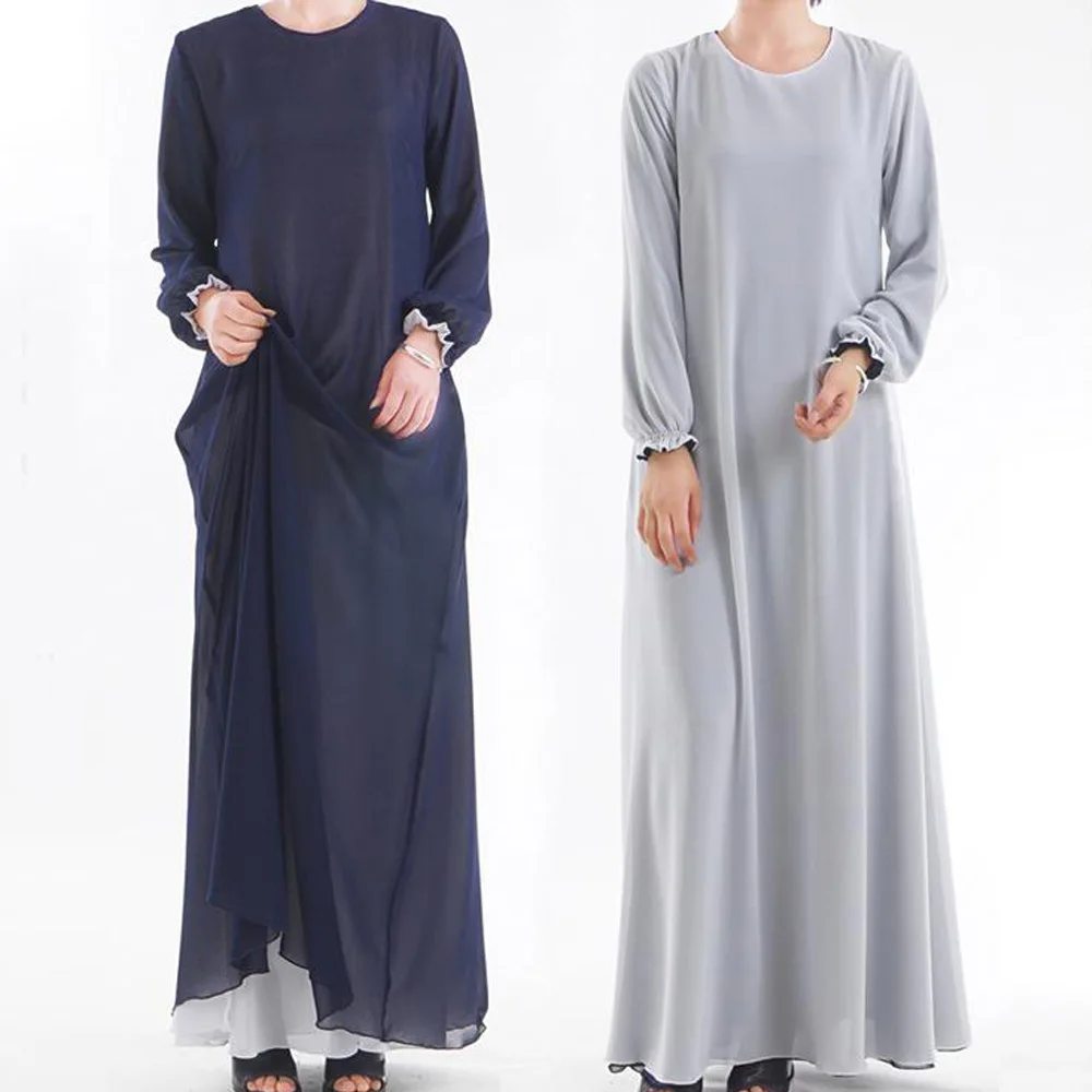 Зеленый Абаи Дубай Турция мусульманский хиджаб платье туника марокканский