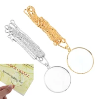 zinc alloy portable necklace magnifier mini pocket 5x magnifying glass for jewelry diamond reading eye loupe