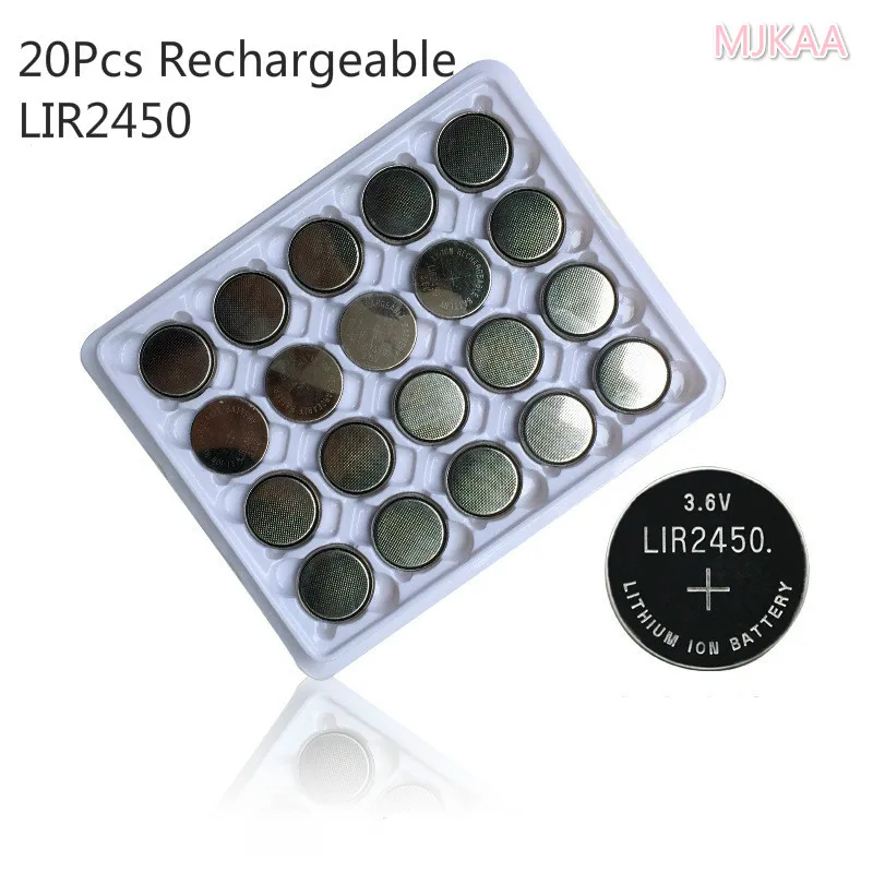 20x3 6 В LIR2450 аккумуляторные батарейки для зарядки 500 раз литиевые монеты батарея