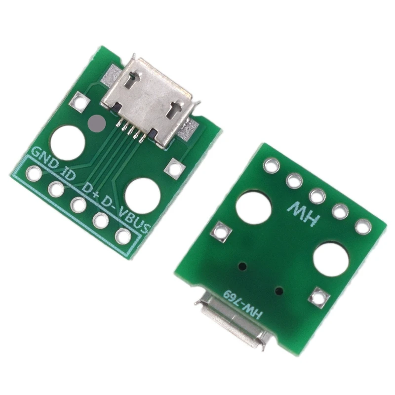 10 шт. Micro Usb для Dip адаптера 5Pin Разъем конвертер печатной платы типа в|Адаптеры Type-C|