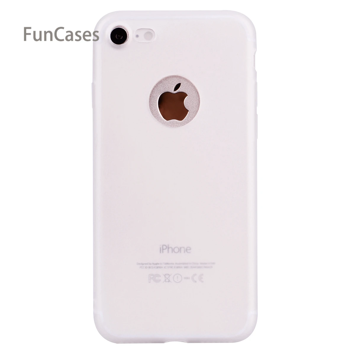 White Простой чехол для iPhone 7, мягкий силиконовый чехол на заднюю панель, сотовый телефон с узором, чехол для iPhone 8, Skal Quente - Цвет: White