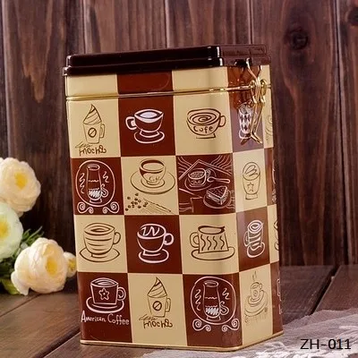 12*8*19,5 см ZAKKA жестяная коробка для кофе Европейский стиль ретро бак для хранения Получить прямоугольные металлические коробки банки герметичные