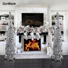 OurWarm-크리스마스 장식 150cm 블링 장식 조각, 크리스마스 트리 인조 반짝이 팝업 크리스마스 트리 새해 크리스마스 장식