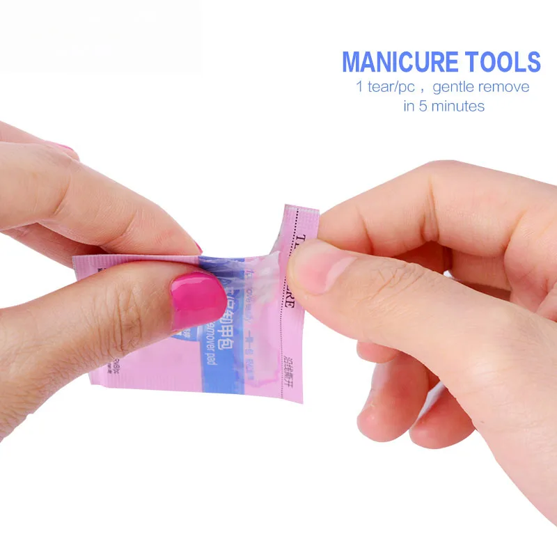 100 шт./лот гель жидкость для снятия лака обертывания маникюрный ногтей средство