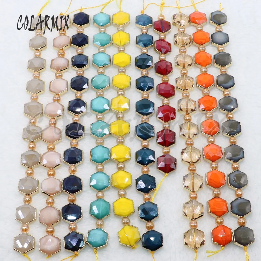 5 нитей геометрические бусины граненые кристаллы смешанные цвета 10 бусин нитка
