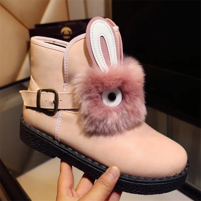 Женские Водонепроницаемые ботильоны из кроличьего меха на платформе|fur snow boots