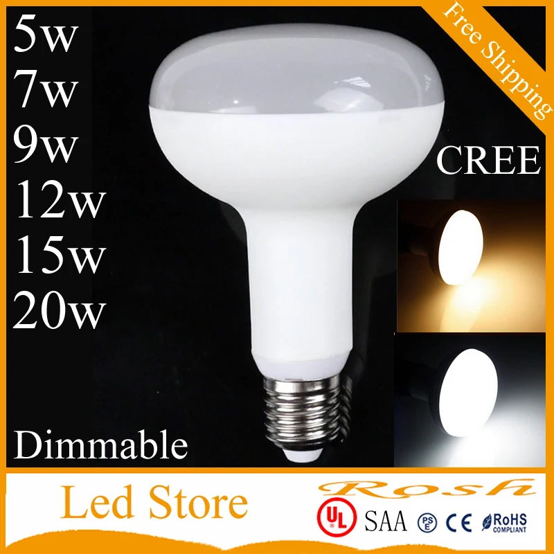 Новый CREE SMD5730 R Тип лампы E27 Грибная лампа 5 Вт 7 9 12 15 20 светодиодные