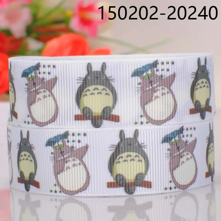 150202-20240 10 ярдов-разные размеры-живой Тоторо мультфильм лента напечатанная Grosgrain лента - Color: 150202-20240