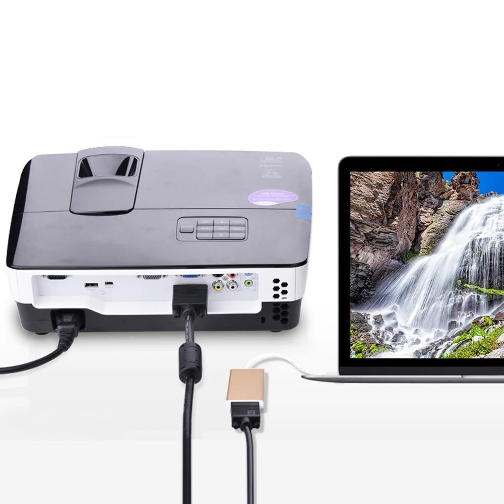 TUTUO USB 3 1 Тип C папа к VGA Женский конвертер разъем USB-C Кабель-адаптер для Apple Macbook