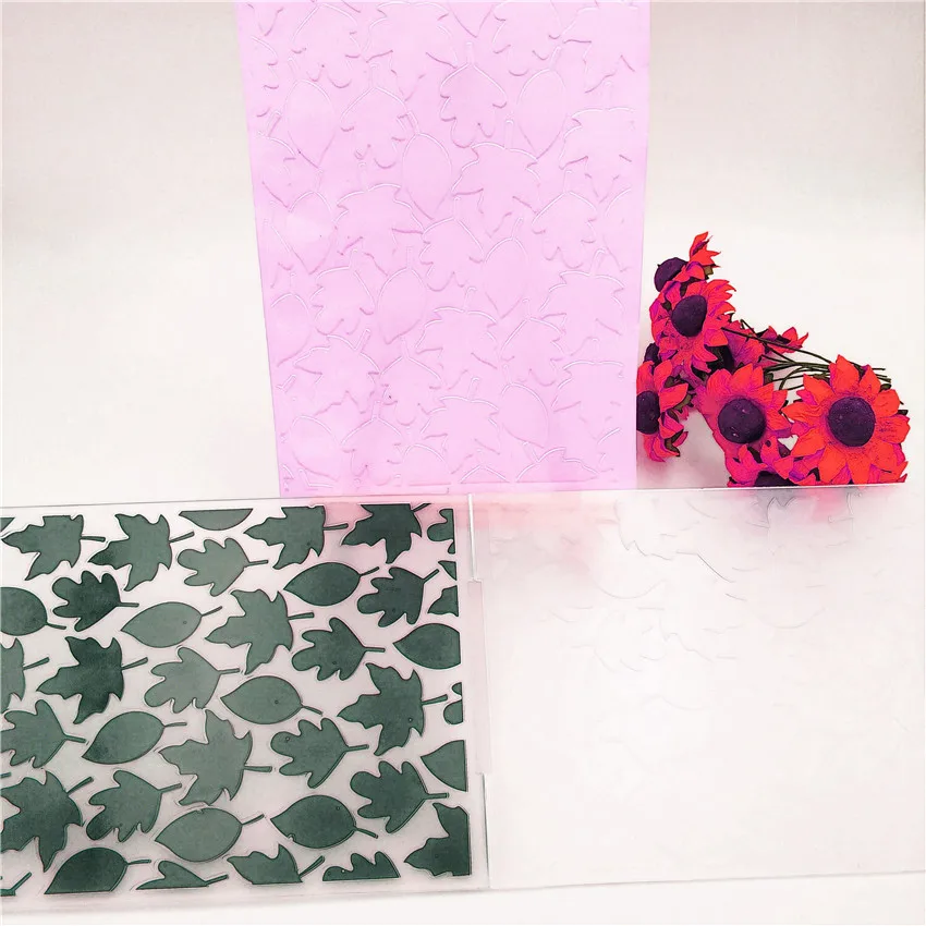 Easter plastic maple leaf template craft card making paper album wedding decoration scraping Embossing folders | Дом и сад
