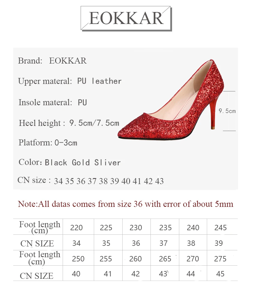

Eokkar 2019 Women Pumps Casual Sexy Platform Women Shoes Wedding Shoes Thin High Heel Elegant Women Pumps Big Size 34-43