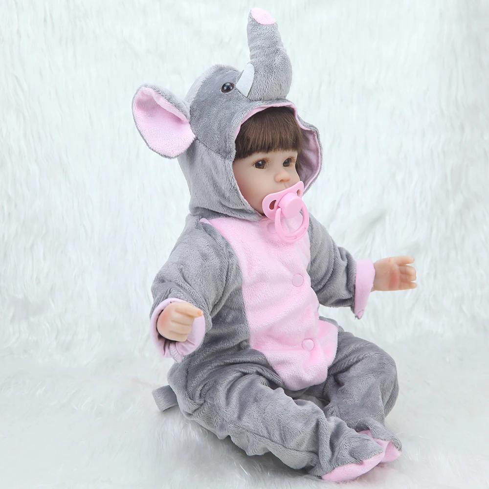 17 дюймовый винил Adola Bebe куклы rebirth Моделирование baby doll маленькая серого цвета с