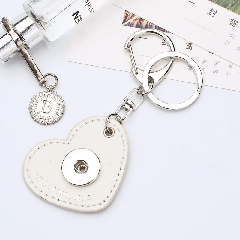 Модный 8 видов цветов Брелок с сердечком кожаный брелок кнопками подходит для DIY 18