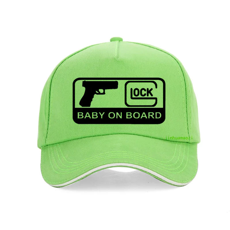 Зеленый GLOCK BABY ON BOARD Кепка с надписью мужская бейсбольная Кепка Glock s высокого качества с принтом унисекс Плавная шляпа хип хоп кости - Цвет: Зеленый