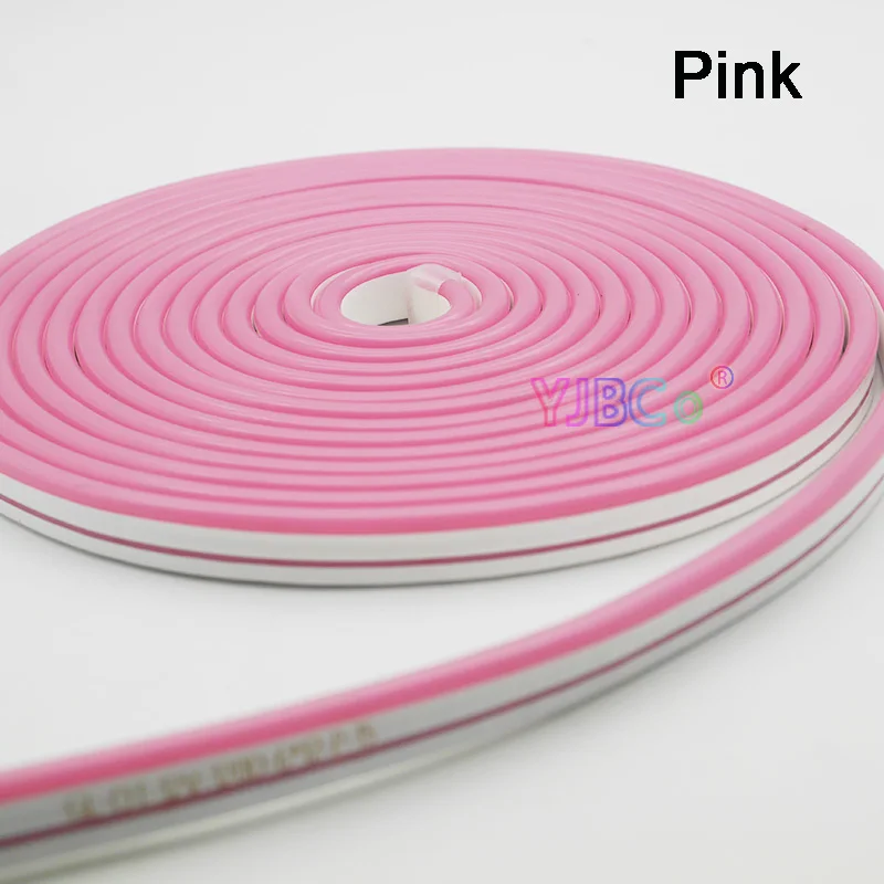 Pink 5 м DC12V гибкая светодиодная лента неоновая лента SMD 2835 мягкий веревочный светильник 120 светодиодов/м Кремниевая резиновая трубка Открытый водонепроницаемый светильник - Испускаемый цвет: Pink