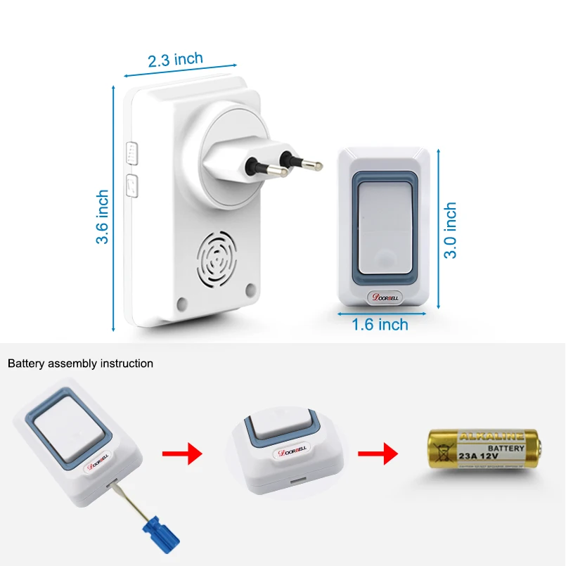 Saful беспроводной дверной звонок Водонепроницаемый Светодиодная лампа с 28