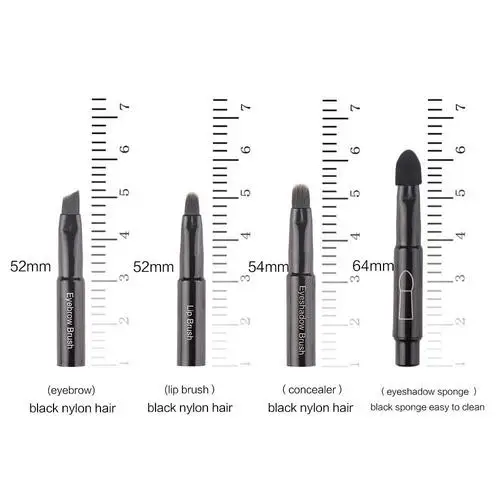 4pcs brush 2 4 многофункционального макияжа Borstel Roestvrij Staal Telescope Handvat Rayon Borstel Houten Make-up Borstel Make-up Artiest - Handle Color: 4pcs brush 2