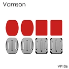 Vamson Аксессуары 8 шт. плоский изогнутый клей для серфинга рельефный шлем для Gopro Hero 8 7 6 5 4 для YI 4K для SJCAM камеры