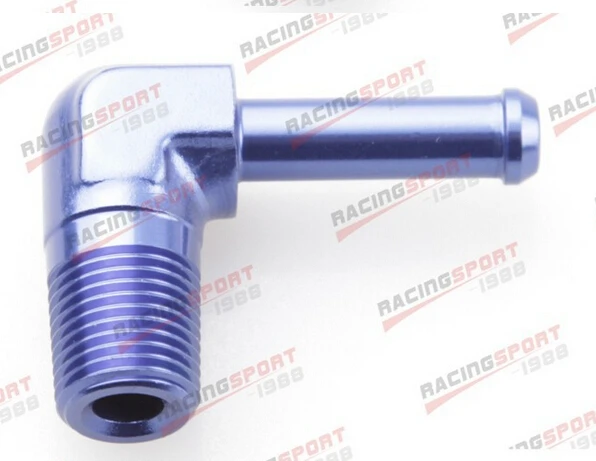 Алюминиевый синий адаптер AD43001 90 градусов 1/8 &quotNPT до 1/4&quot | Автомобили и мотоциклы
