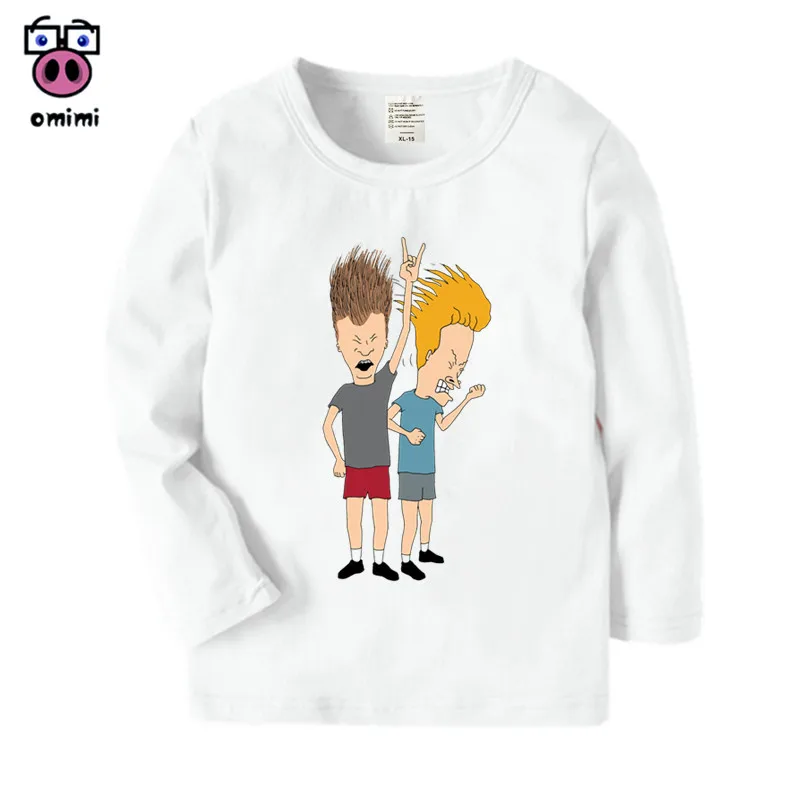 Детская футболка с длинными рукавами и принтом Beavis And Butthead осенне зимние