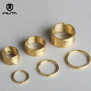 WUTA 50 Pcs Solid Brass Keyring Split Ring (Never Fade) Round Key Holder Key Ring Key Chain Leather  in India