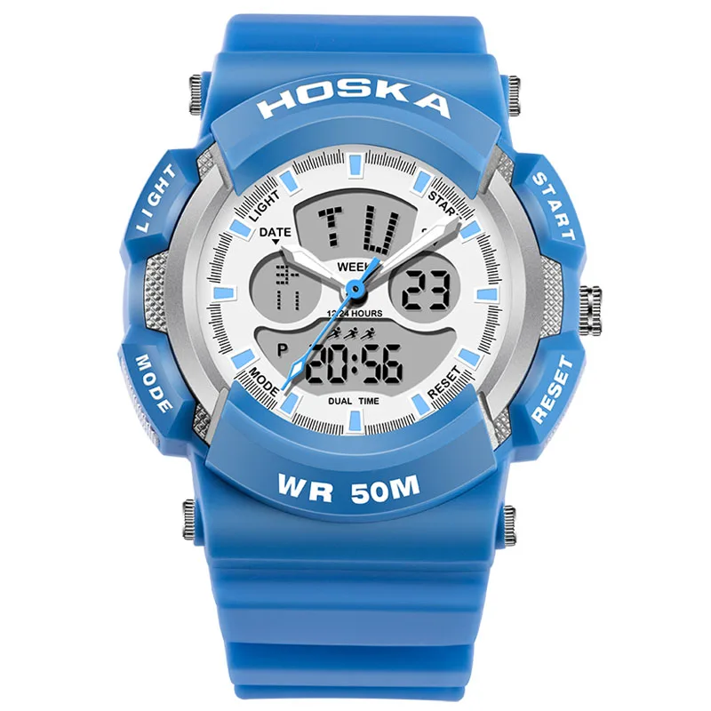 Hoska брендовая модная детская цифровые часы Дети Многофункциональный