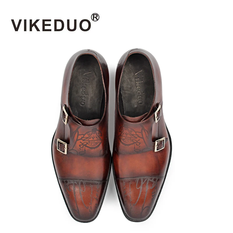 Туфли мужские Vikeduo из натуральной кожи винтажные дизайнерские роскошные для