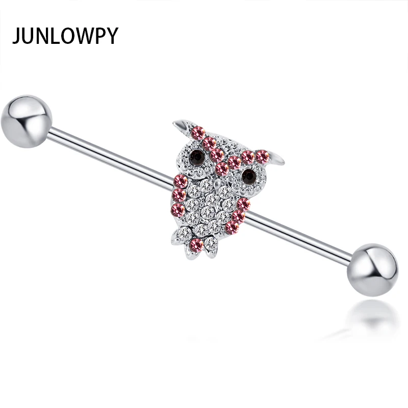С латунным покрытием Junloupy 38 мм длинная штанга промышленный пирсинг для хрящевой части уха шпильки серьги штанги прямые пирсинг штанги ювелирные изделия 2 шт - Окраска металла: С латунным покрытием