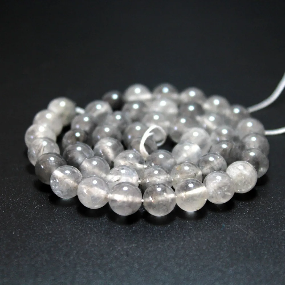 Wholesale Grey Cloud Crystal Natural Stone Beads For Jewelry Making DIY Bracelet Necklace 4mm 6mm 8mm 10mm 12mm 15.5'' | Украшения