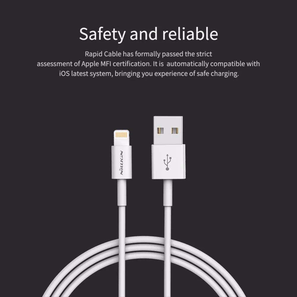 NILLKIN Быстрый кабель для apple iphone X XS Max 8 plus 7 XR 5S MFI offcial cerification для Lightning quick charge кабель передачи данных
