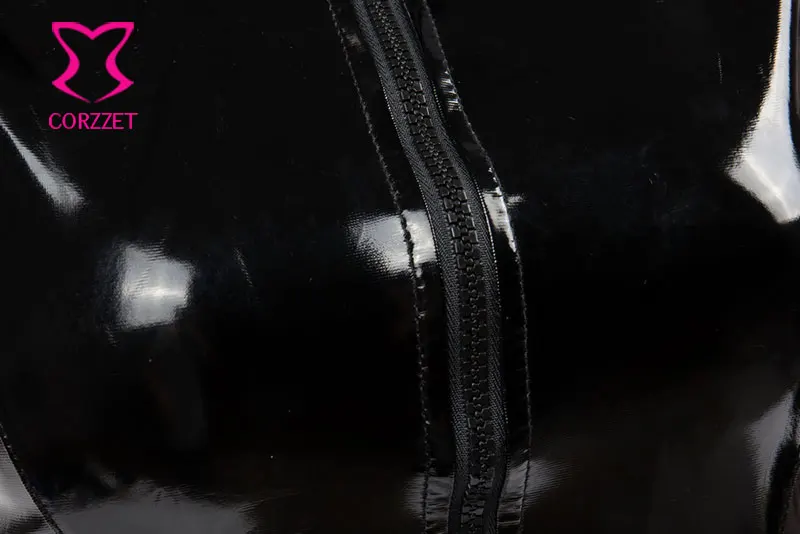 Женский костюм для косплея эротика из черной ПВХ кожи на молнии - купить по