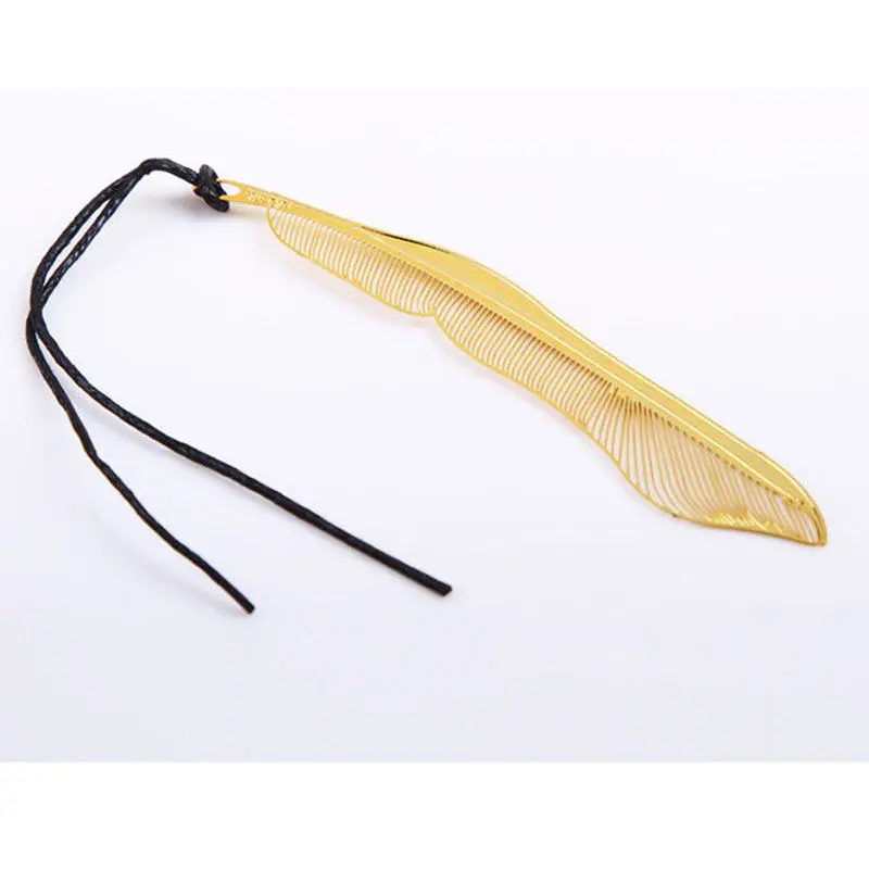 Горячая 1X симпатичные позолоченные металлические полые животных Закладка перо
