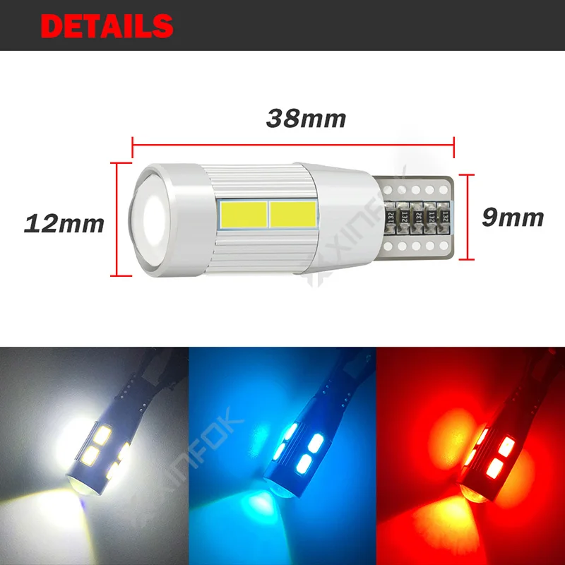 2 шт. автомобильные светодиодсветодиодный лампы 5630 10SMD W5W 194 T10|Сигнальная лампа| |