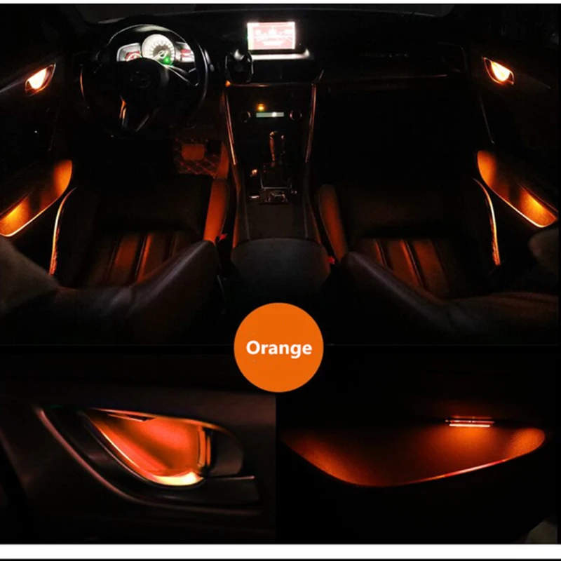

4x car Atmosphere light in Decroative lamp Car LED interior door bowl atmosphere lamp 6 color universal 12v 2400lm led car light