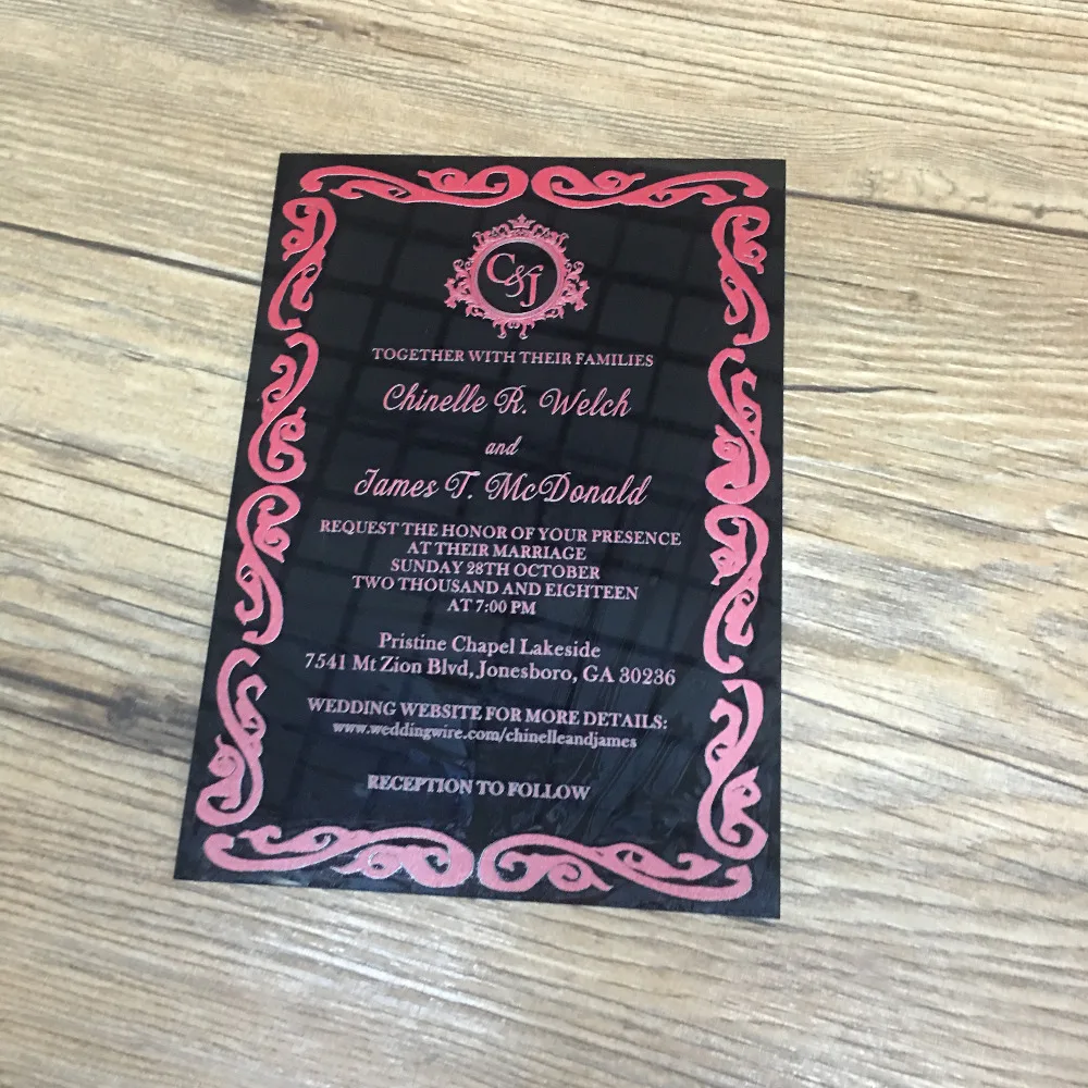 10 шт. уникальные акриловые Пригласительные открытки с красными