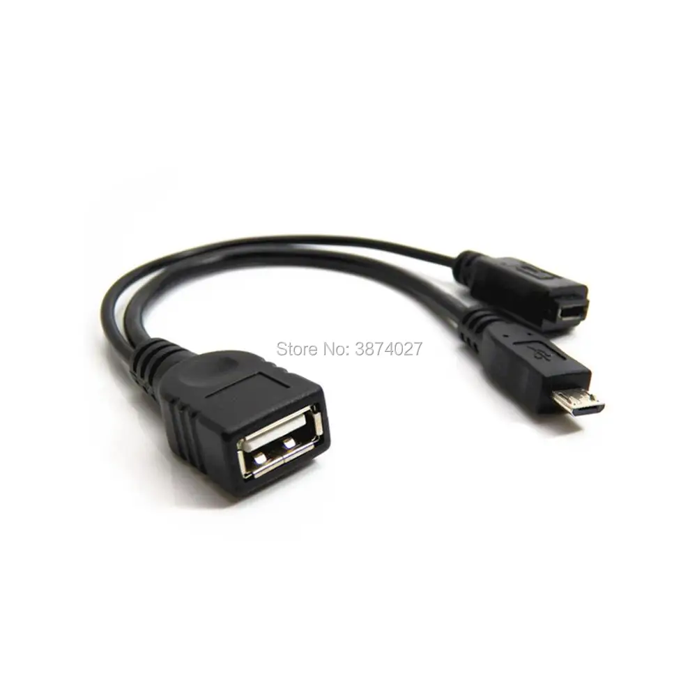 1 в 2 OTG Micro USB Host Power Y Splitter адаптер для Mirco 5 Pin Мужской Женский кабель черный|Кабели